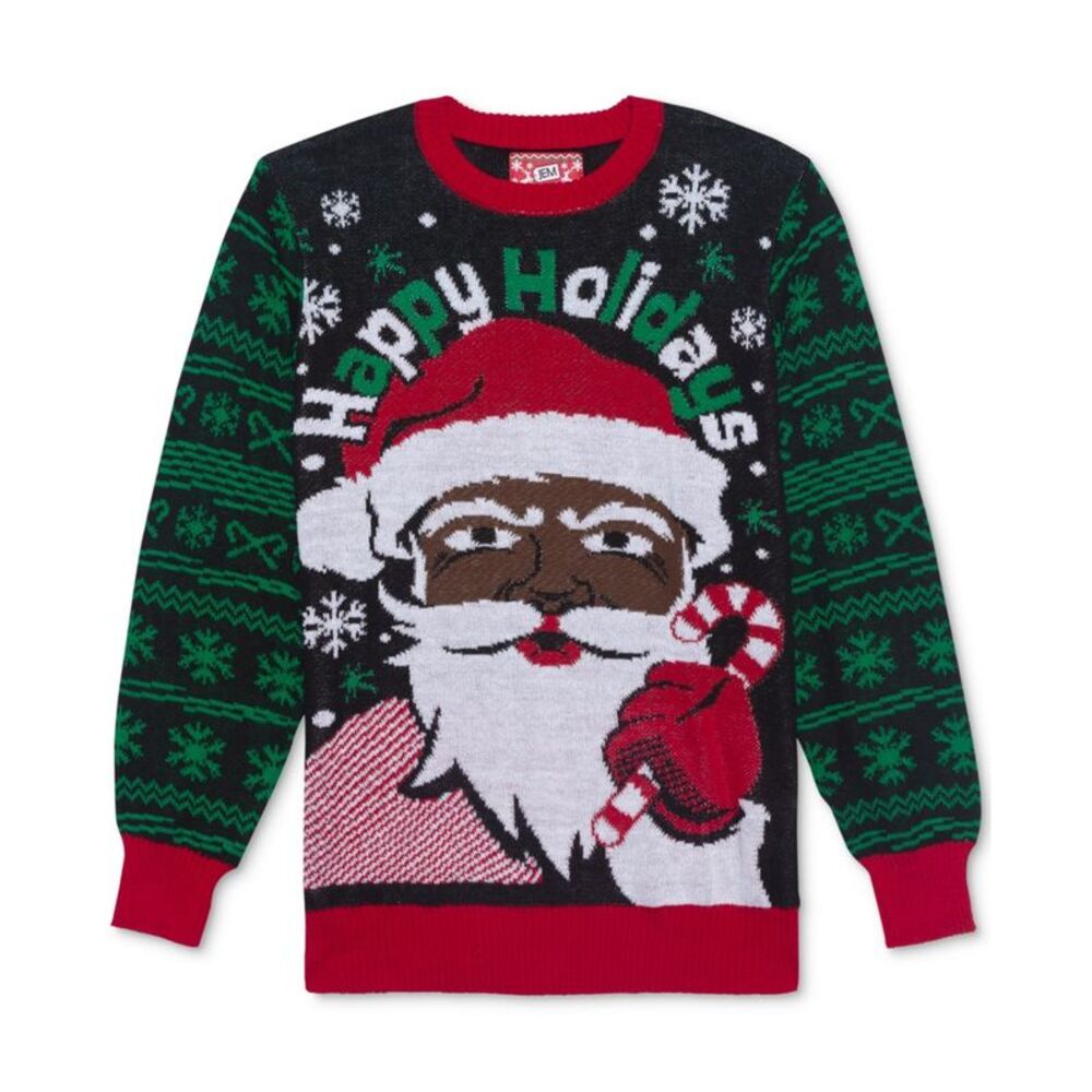 Jem Mens Holiday Knit Sweater, Black, L, DM